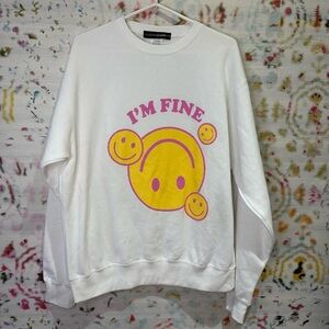 LuluSimon Studio “I’m fine” smiley oversized crewneck